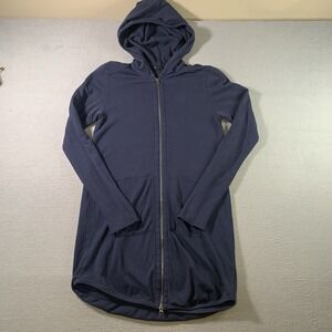 ATM ANTHONY THOMAS MELILLO Zip-front French-terry Hooded Dress sweater Size S